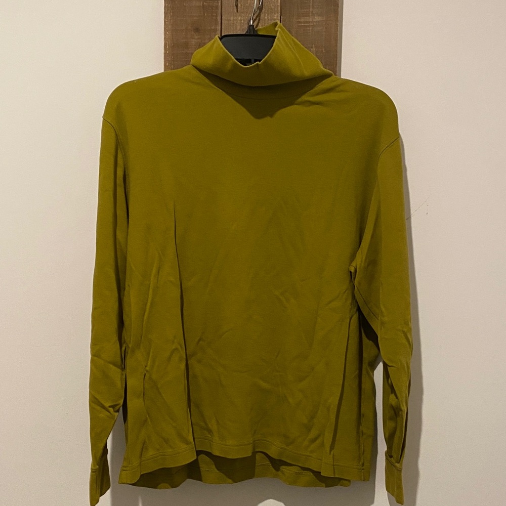 Lands' End Olive Green Cotton Turtleneck